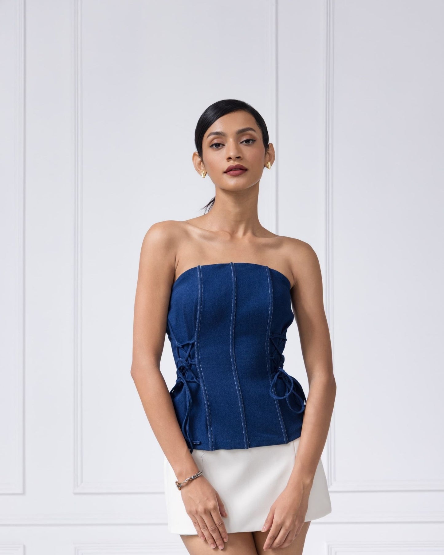 The Denim Cinch Top